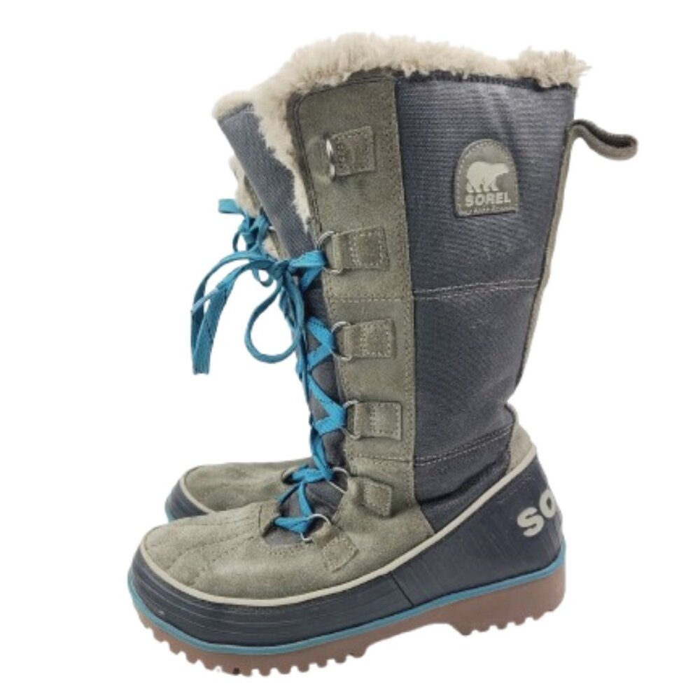 Sorel Women's Green Blue Tivoli High II NL2094-213 Mid-Calf Snow Boots Size 6.5